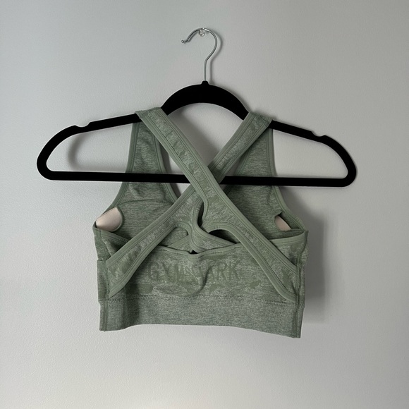 Gymshark Green Camo Seamless Sports Bra - Picture 2 of 2